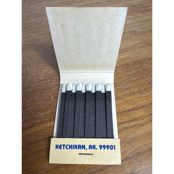 Vintage Race Ketchikan Pharmacies Alaska Matchbook Unstruck Full 1980s Ephemera - Picture 5 of 5